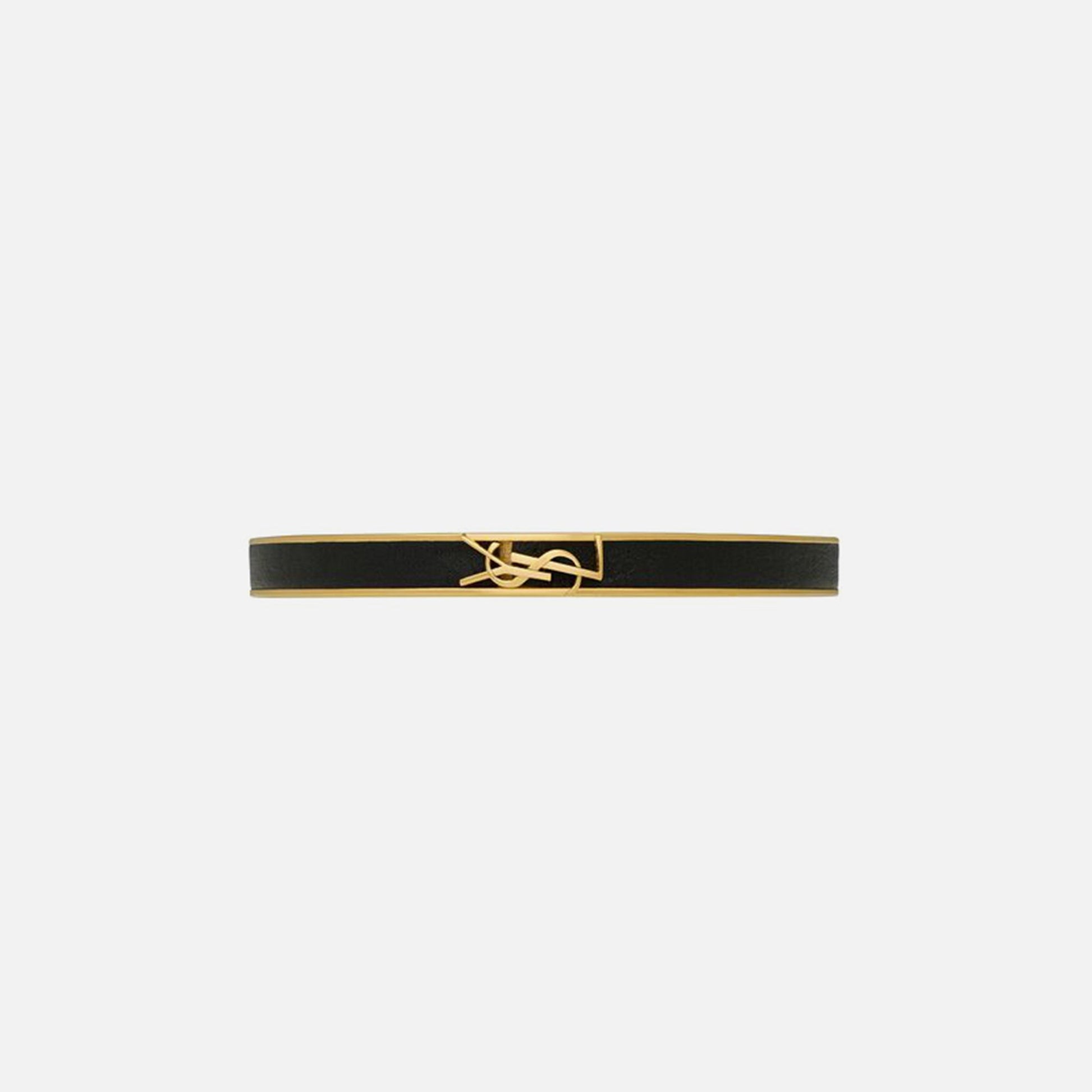 Saint Laurent Thin Bracelet - Black / Gold