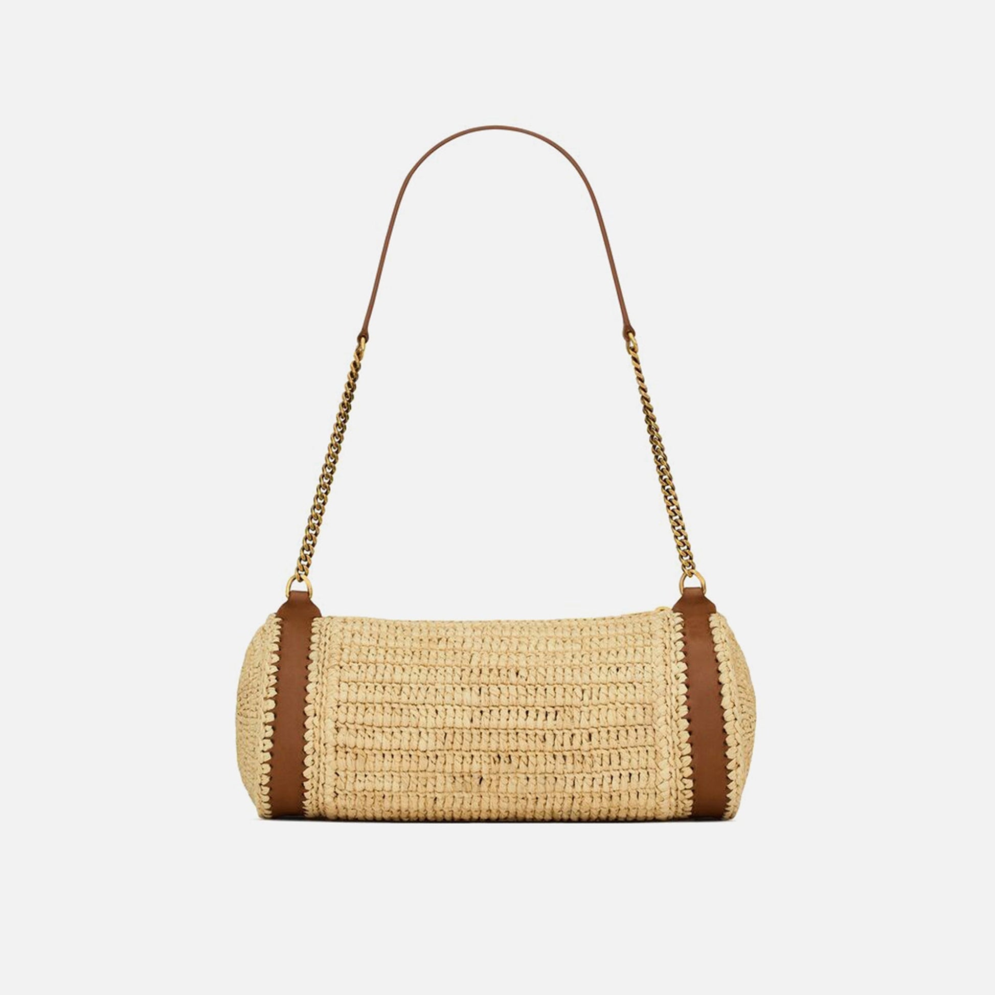 Saint Laurent Cilindre Rafia Handbag - Naturale