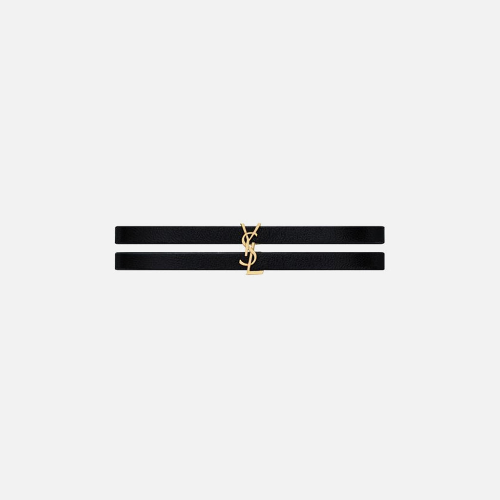 Saint Laurent Double-Strand Bracelet - Black