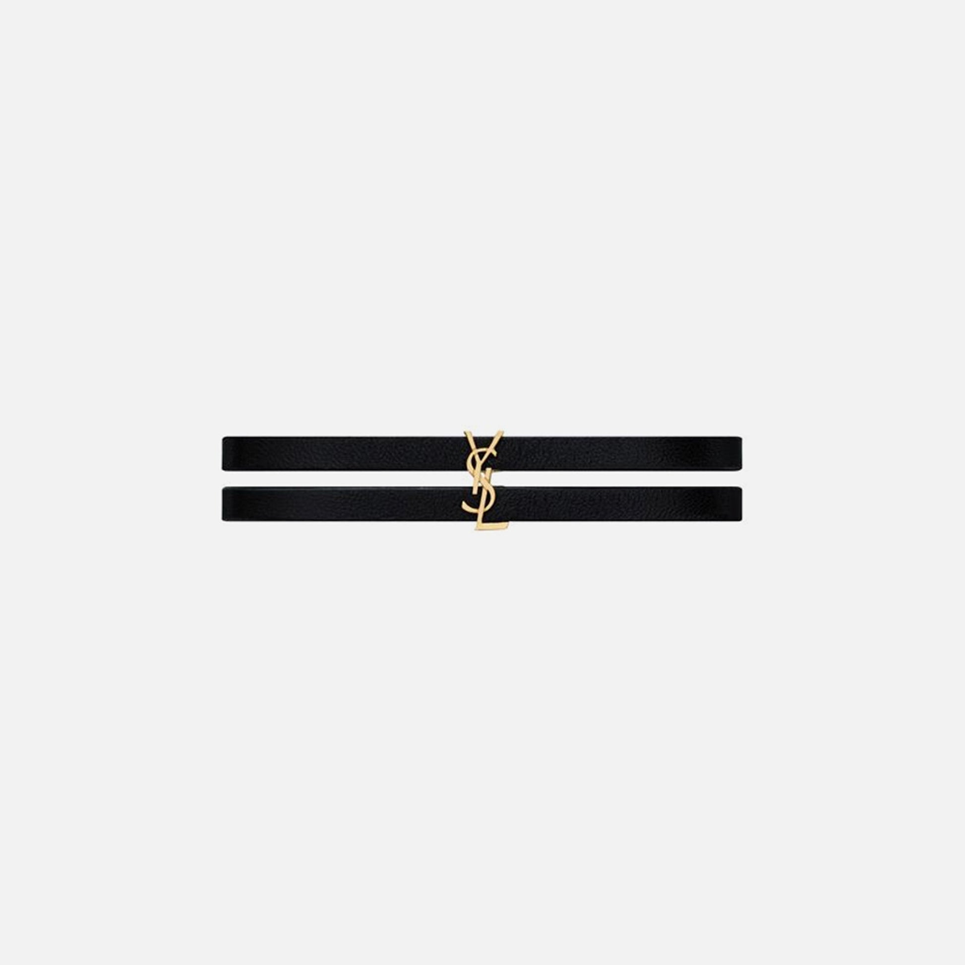 Saint Laurent Double-Strand Bracelet - Black