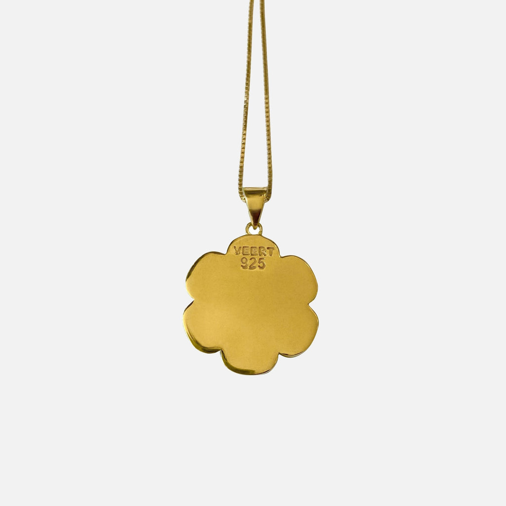 VEERT Enamel Flower Pendant w/ Chain - Green