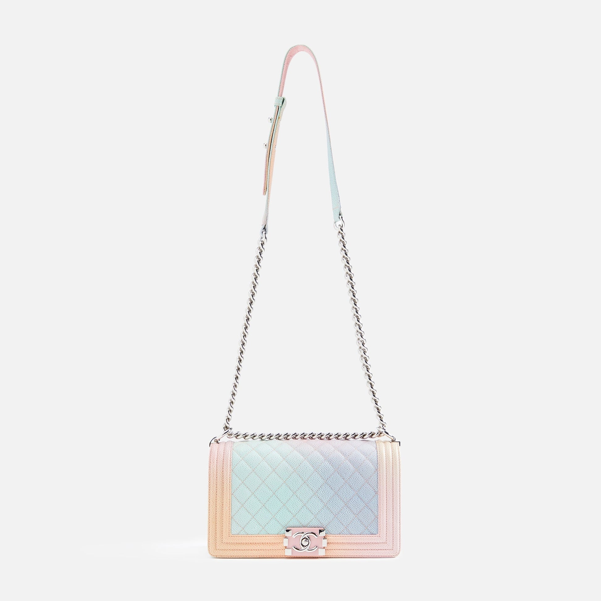 WGACA Chanel Caviar Rainbow Boy Bag - Multi