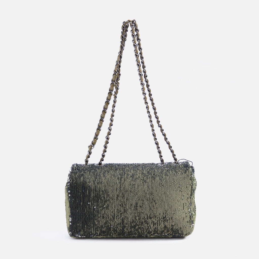 WGACA Chanel Sequin Coco Cuba Flap Bag - Green