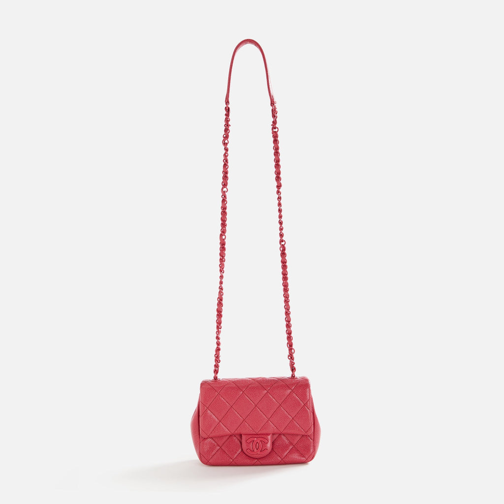WGACA Chanel Caviar Incognito Mini Square Flap Bag - Pink