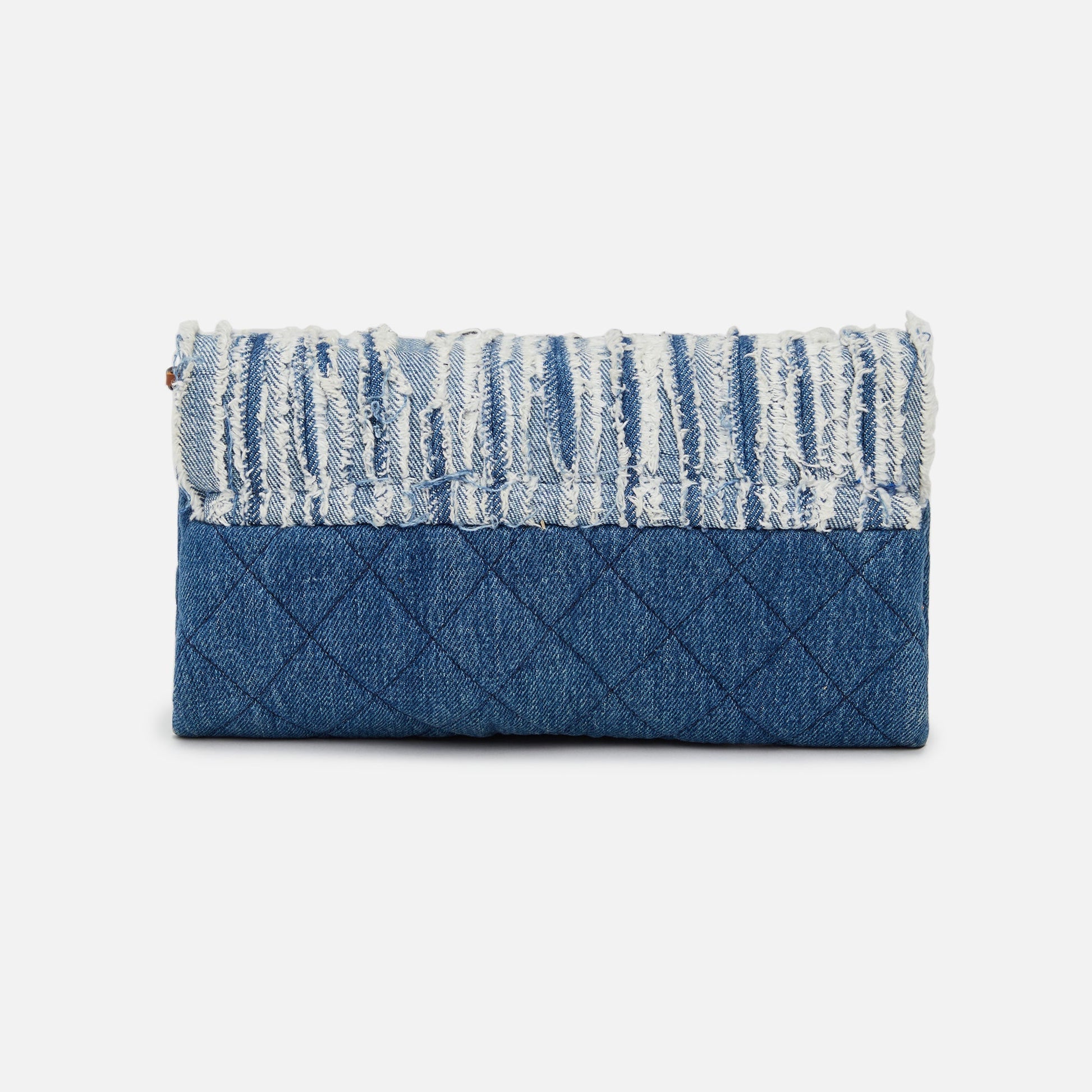 WGACA Chanel Denim Fringed Flap Bag - Blue