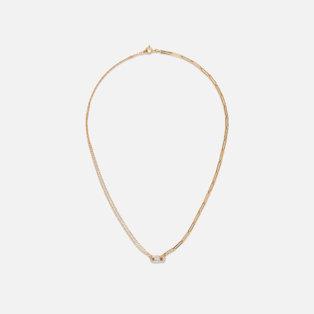 Yvonne Leon Solitaire Diamonds Link Loop Necklace