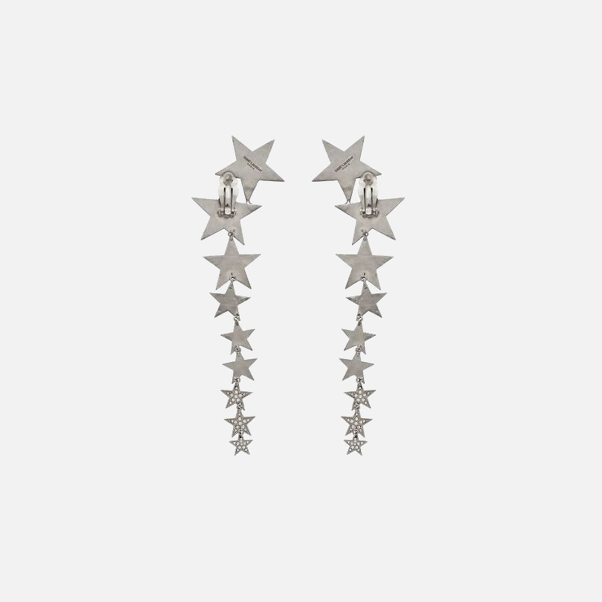 Saint Laurent Falling Star Long Earrings - Silver