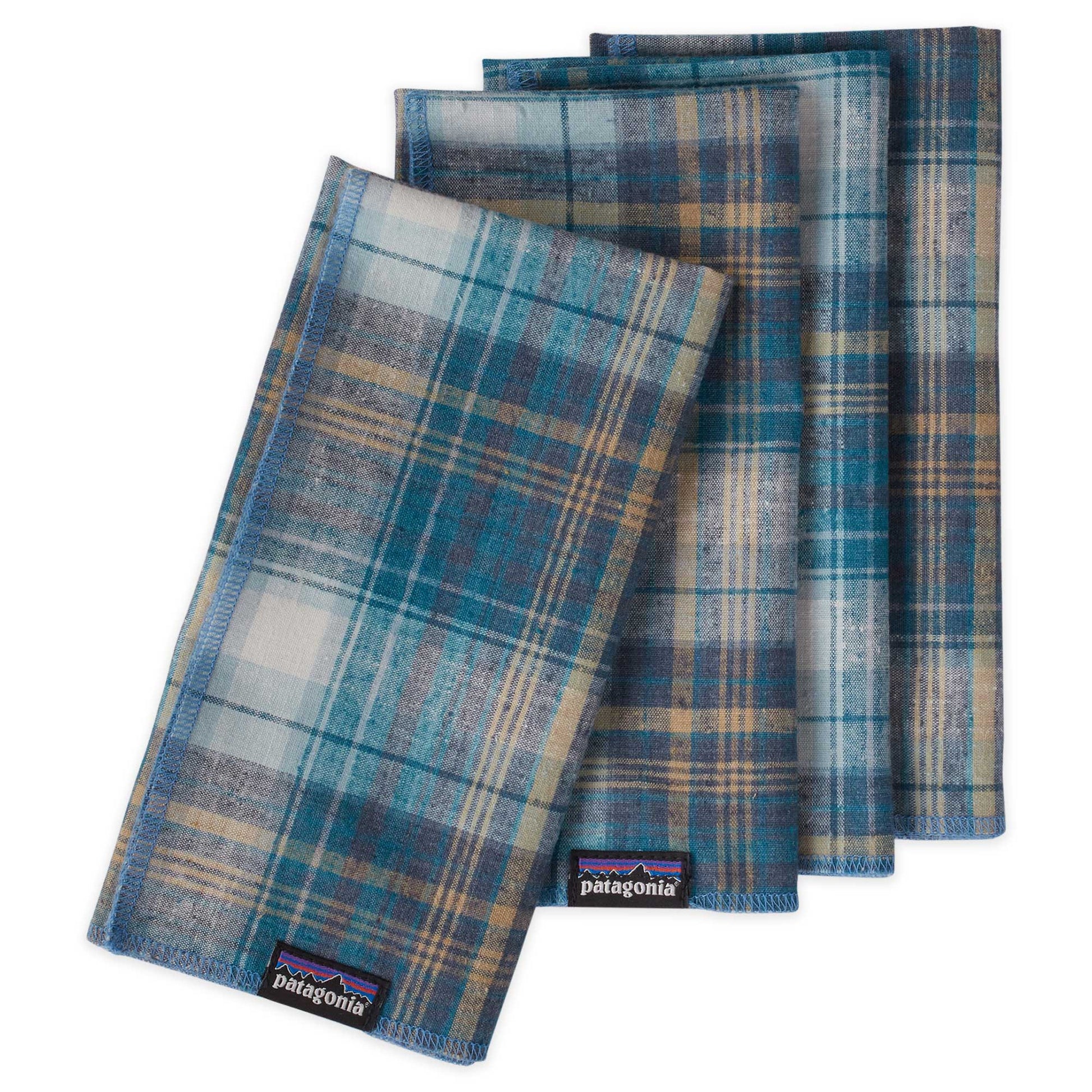 Blue Plaid Cloth Napkins Set of 4