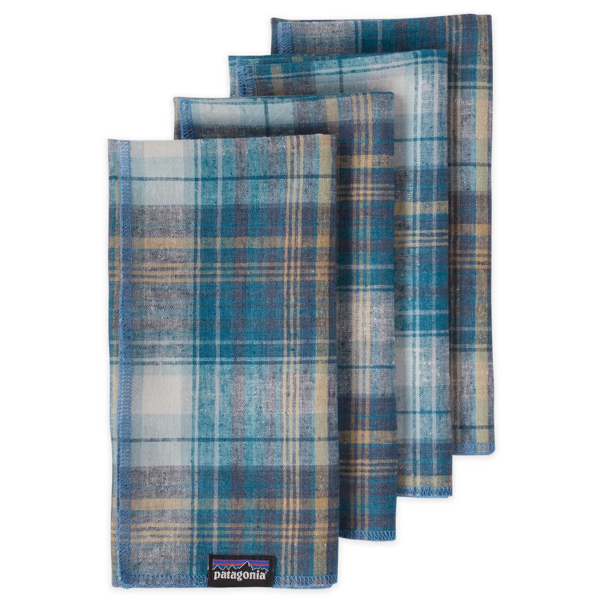 Blue Plaid Cloth Napkins Set of 4