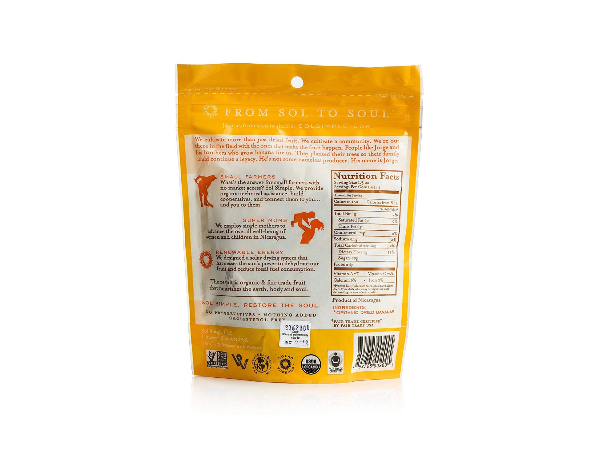 Organic Dried Bananas
