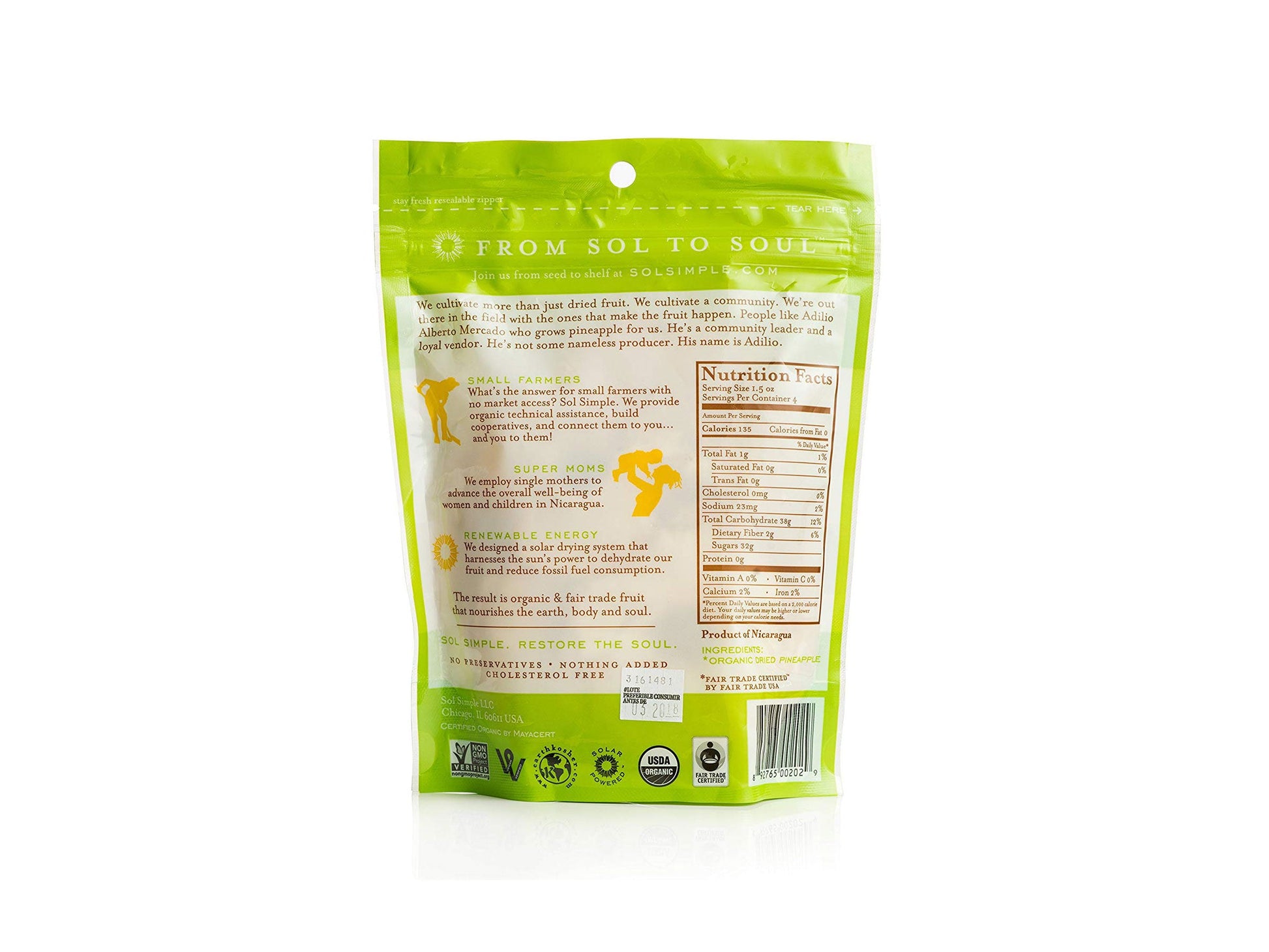 Organic Dried Pineapple