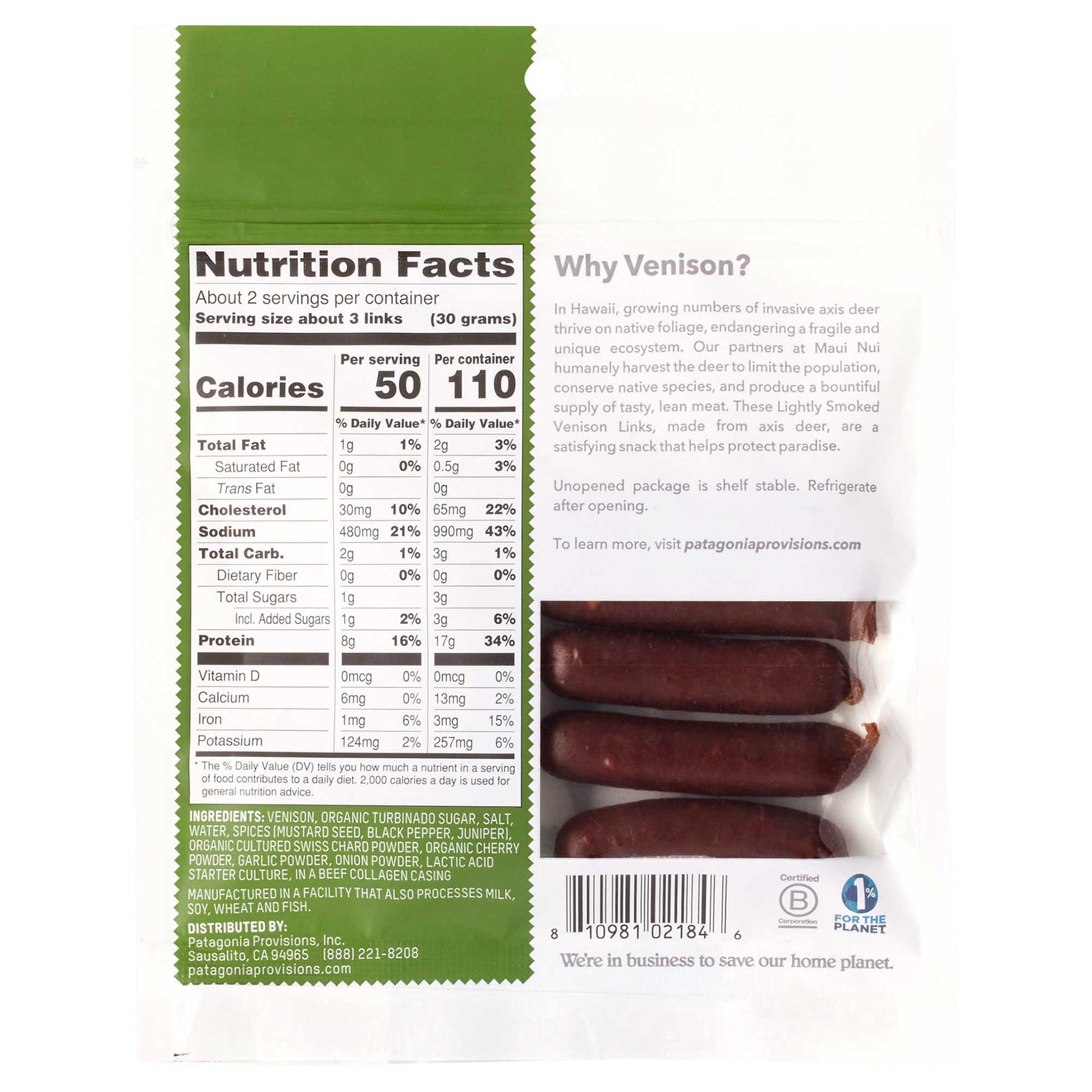 Lightly Smoked Venison Links